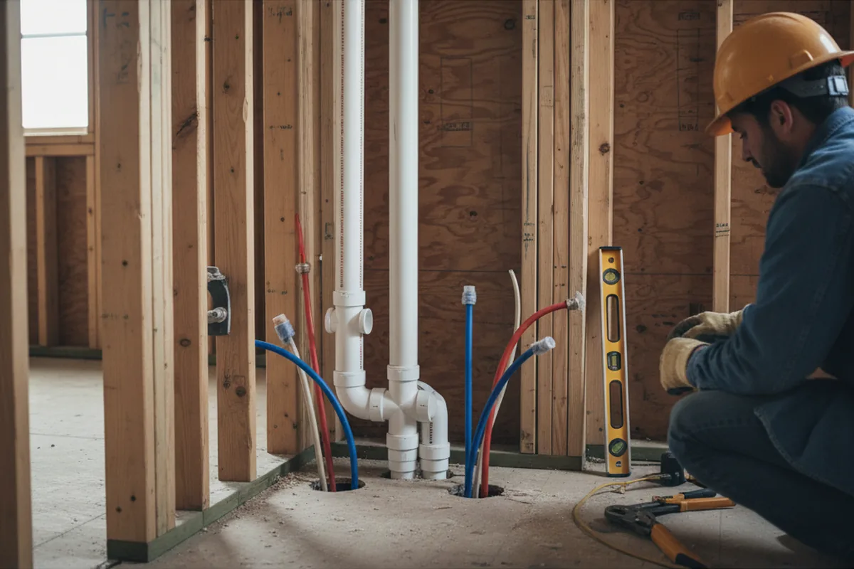 Drain and supply rough-in during Leak Detection in Vantage